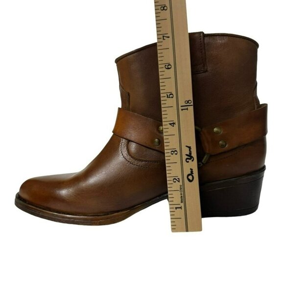 NEW Diego di Lucca Brown Leather Short Harness Western Boots Women's Size 9EE - Picture 11 of 13